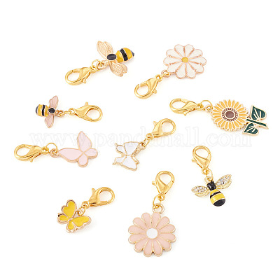 9 шт. 9-х стильный эмалированный кулон-украшение из сплава HJEW-CD0001-01-1