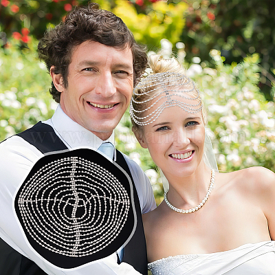 Сетчатые повязки на голову из сплава со стразами OHAR-WH0011-44-1