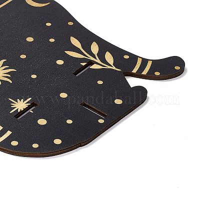 Черная подвесная деревянная хрустальная полка ODIS-G015-01A-1