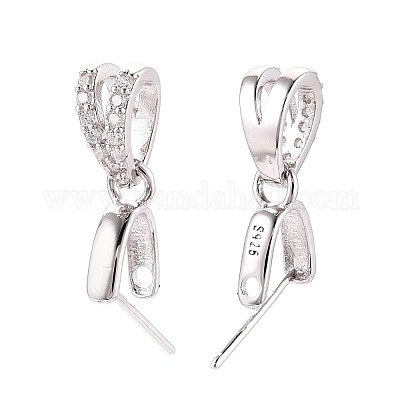 925 щепотка для колки льда из стерлингового серебра с микропаве из кубического циркония STER-N016-57P-1