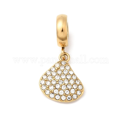 Подвески-шармы с морскими животными из нержавеющей стали 304 с кристаллами и стразами в европейском стиле STAS-D153-02B-G-1