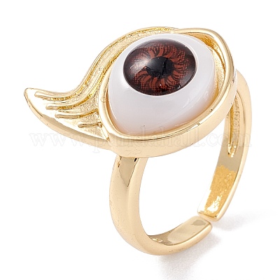 Латунь манжеты кольца RJEW-M138-28G-B-1