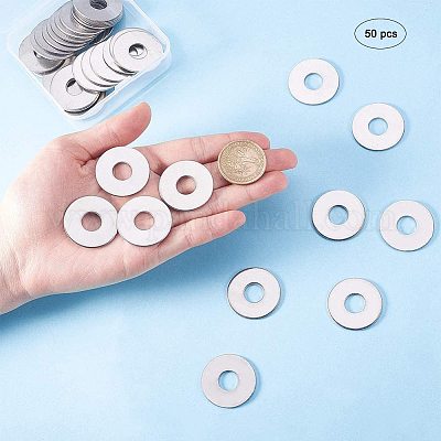 10 Stainless Steel Metal Stamping Blanks Charms, DONUT WASHER