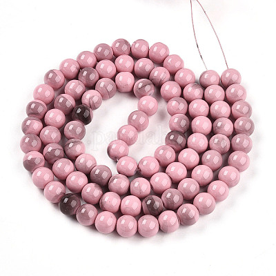 Выпечка окрашенные стеклянные бусины пряди DGLA-N013-10mm-09-1