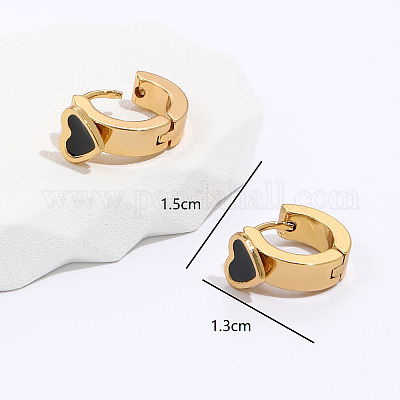 Стильные серьги-кольца в форме сердца из нержавеющей стали 201 OG7972-1