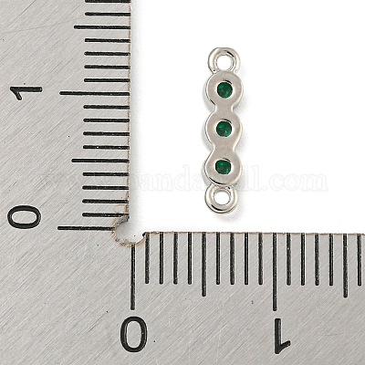 Подвески из латуни с фианитом и тремя плоскими круглыми звеньями KK-P277-52B-A-1