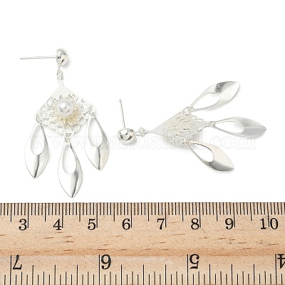 Серьги-люстры из гальванизированной латуни EJEW-Z129-17S-1