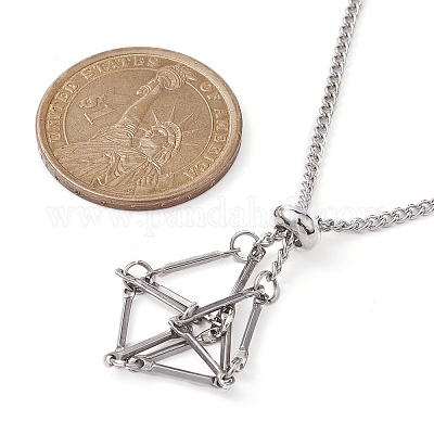 Устойчивый к потускнению 201 нержавеющая сталь макраме мешочек пустой держатель камней для изготовления подвесок ожерелий NJEW-JN04448-1