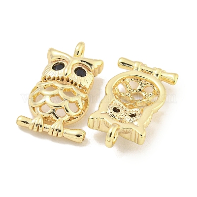 Латунные микропаве из черного кубического циркония KK-S386-20G-1