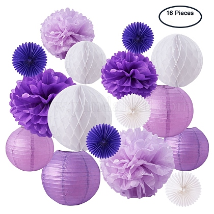ベネクレア紙ハニカムボール 提灯 花のボール 結婚式 誕生日パーティーデコレーション用 パープル 30cmの通販 Jp Pandahall Com
