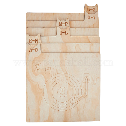 木製ビニールレコードディバイダー アルファベットの区切り文字