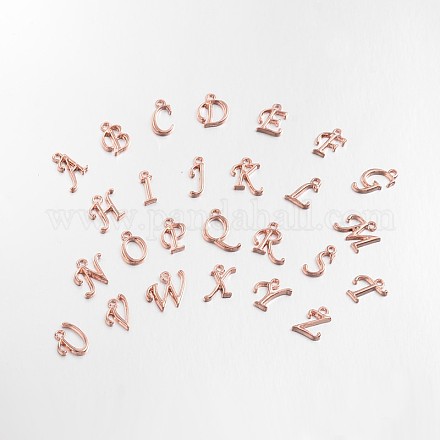 Rose Gold Plated Alloy Letter Pendants PALLOY-P097-05-1