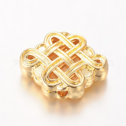 Chinese Knot Brass Beads KK-O096-15G-1
