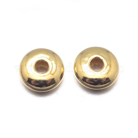 Real 18K Gold Plated Rondelle Sterling Silver Spacer Beads STER-M103-05-3.8mm-G-1