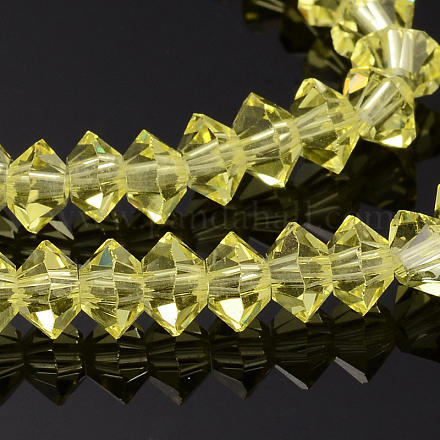 Faceted Bicone Transparent Glass Bead Strands GLAA-J082-A12-1