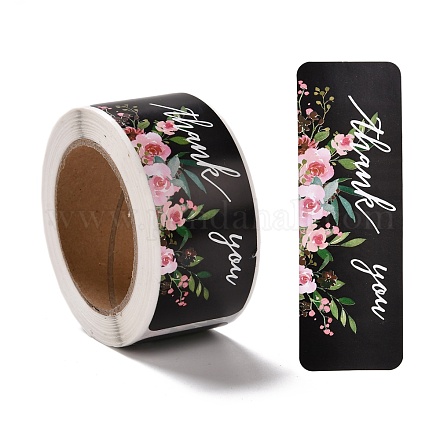 Autocollants d'étiquette de cadeau de papier de modèle de fleur DIY-C011-01A-1