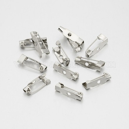 Iron Brooch Pin Back Safety Catch Bar Pins with 1 Hole IFIN-A171-04A-1