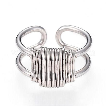 304 Stainless Steel Cuff Rings RJEW-F057-01P-1