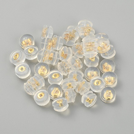 Tuercas de oreja con cubierta de silicona de plata esterlina FIND-TAC0017-10G-1