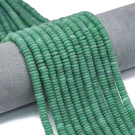 Нити бусин из натурального зеленого авантюрина с эффектом матирования G-K389-C31-01A-1