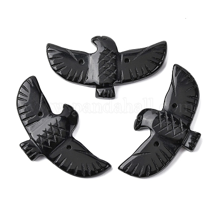 Натуральный обсидиан резные большие подвески G-A288-01G-1