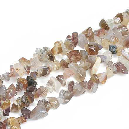 Chapelets de perles en agate naturelle du Botswana G-S314-12-1