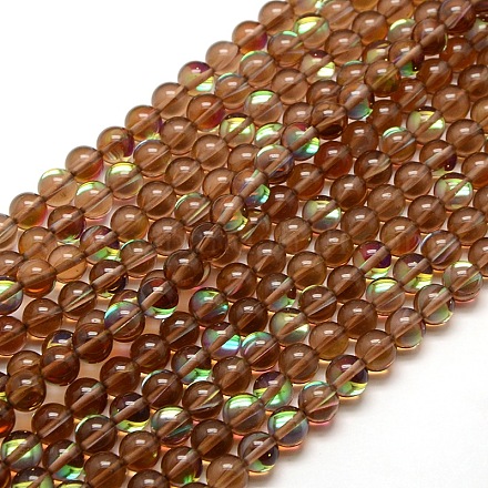 Synthetic Moonstone Beads Strands G-F143-10mm-08-1