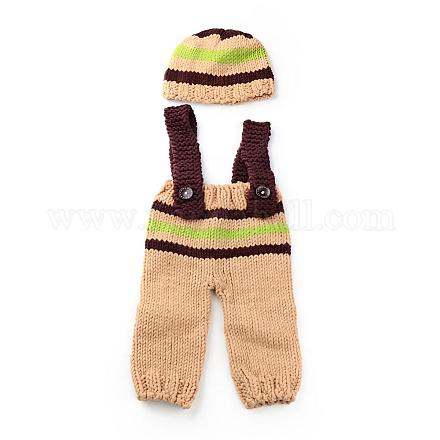 Costume de bonnet de bébé en crochet AJEW-R030-61-1