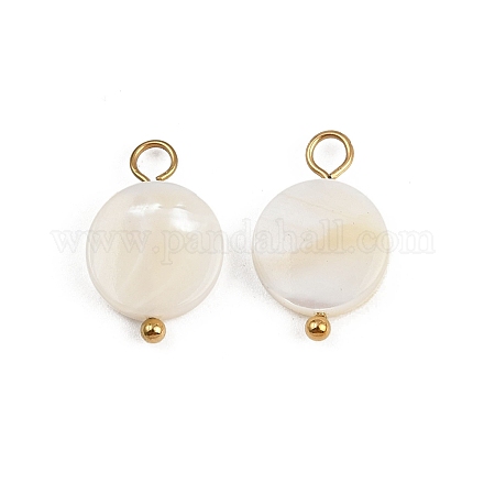 Подвески-диски из натуральных ракушек STAS-D378-31G-1