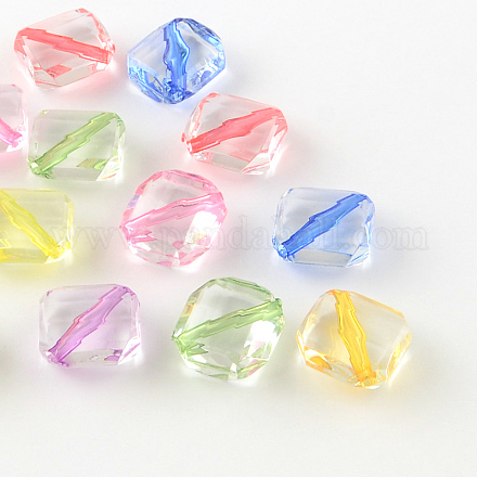 Faceted Rhombus Transparent Acrylic Beads TACR-S120-13-1