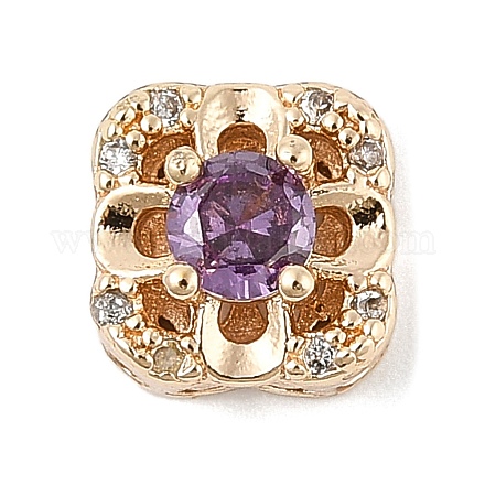 Латунные микро проложить кубического циркония бусы KK-K297-33G-02-1