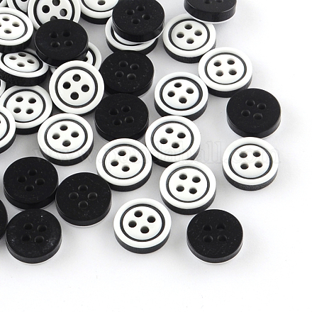 4-Rondelle botones de plástico BUTT-R034-021-1