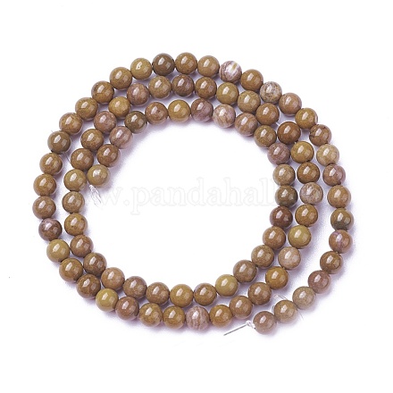 Chapelets de perles en pierre gemme naturelle G-P424-D-4mm-1