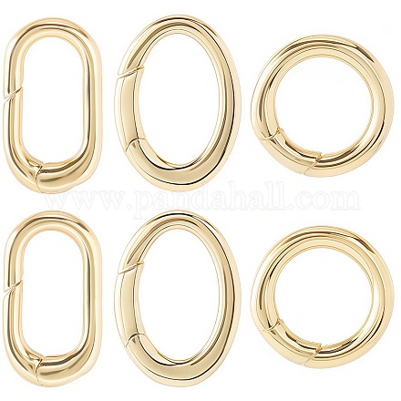 6 шт. 3 стиля стойки с покрытием из латуни пружинные затворные кольца KK-SC0004-45-1