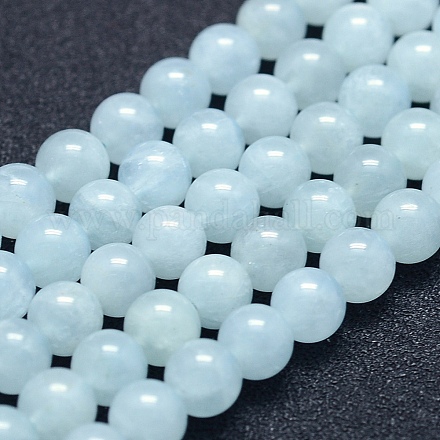 Chapelets de perles en aigue-marine naturelle G-P342-10-6mm-A-1