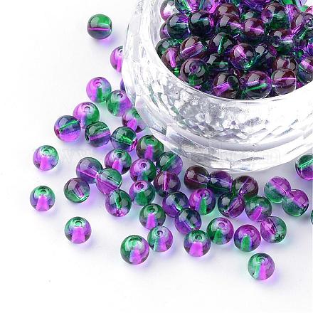 Perles peintes bicolores en verre DGLA-S119-3mm-73-1