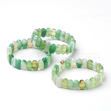 Bracelets extensibles avec perles en agate naturelle BJEW-G484-03-1