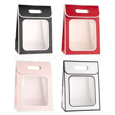 8 pièces 4 couleurs sacs en papier rectangle thème saint valentin ABAG-LS0001-02-1