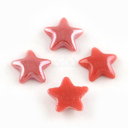 Pearlized Plated Opaque Glass Cabochons PORC-R139B-24-1