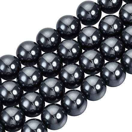 Olycraft 150pcs grado a perle di ematite 8mm di perline rotonde in metallo non magnetico perline per la creazione di gioielli con ciondoli di collana G-OC0001-46-1