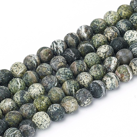 Brins de perles de jaspe en argent naturel G-L549-01-6mm-1