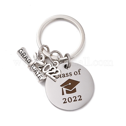 Graduation Theme 201 Stainless Steel Keychain Clasps STAS-I185-01B-1