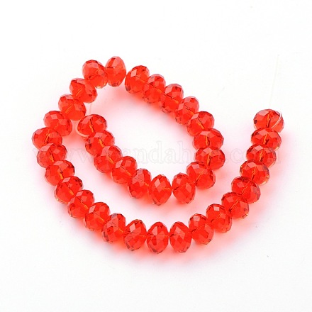 Faceted Rondelle Imitation Austrian Crystal Glass Bead Strands G-PH0009-06-8x5mm-1