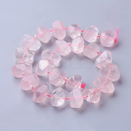 Chapelets de perles en quartz rose naturel G-P434-19-1