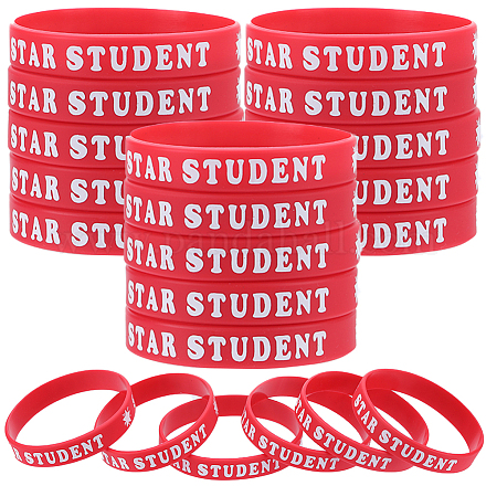Bracelet avec cordon en silicone pour étudiant BJEW-WH0018-49A-1