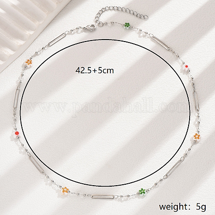 Женское ожерелье из латуни с красочными цветами ZJ6065-1