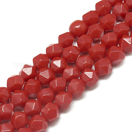Brins de perles de jade rouge synthétique G-S300-88-10mm-1