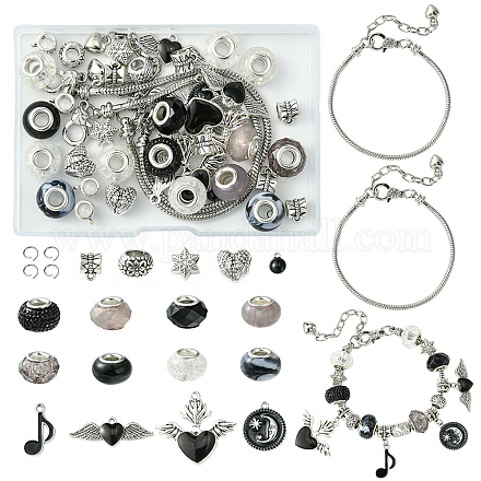 Наборы для изготовления браслетов в европейском стиле из сплава и латуни своими руками DIY-FS0007-23-1