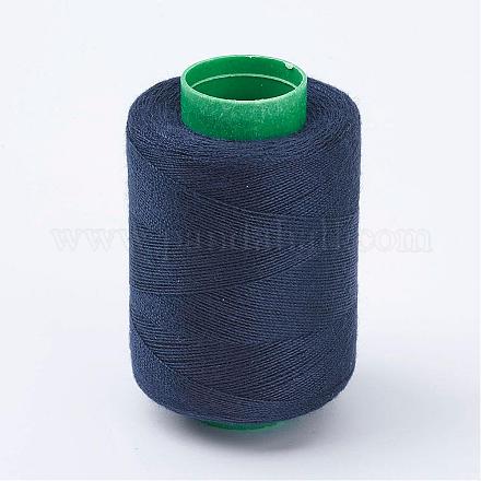 布地やDIYクラフト用品ポリエステル縫糸コード  マリンブルー  0.1mm  400m /ロール（437.44ヤード/ロール）  10のロール/袋 NWIR-WH0001-18-1