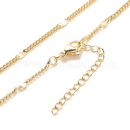 Halskette mit ovalen Gliederketten aus Messing für Frauen NJEW-P265-03G-1